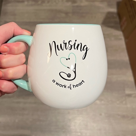 Nurse Mug ☕️ - “Nursing- a work of heart” with Stethoscope Design 🩺 - Picture 2 of 5